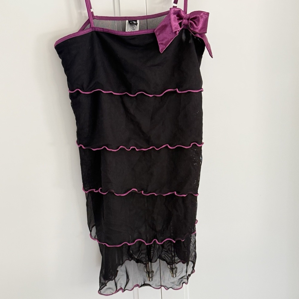 Vintage Morbid Threads Y2K Mesh Tired Ruffle Cami Slip DressTop Whimsygoth Fairy - Picture 1 of 9
